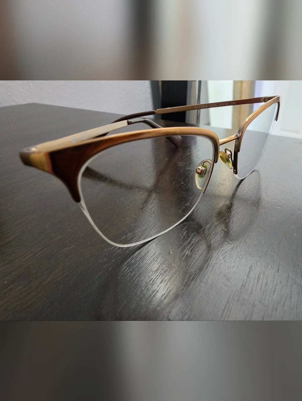 VOGUE Women's Semi-Rim Cat-Eye Eyeglasses in Rose Gold